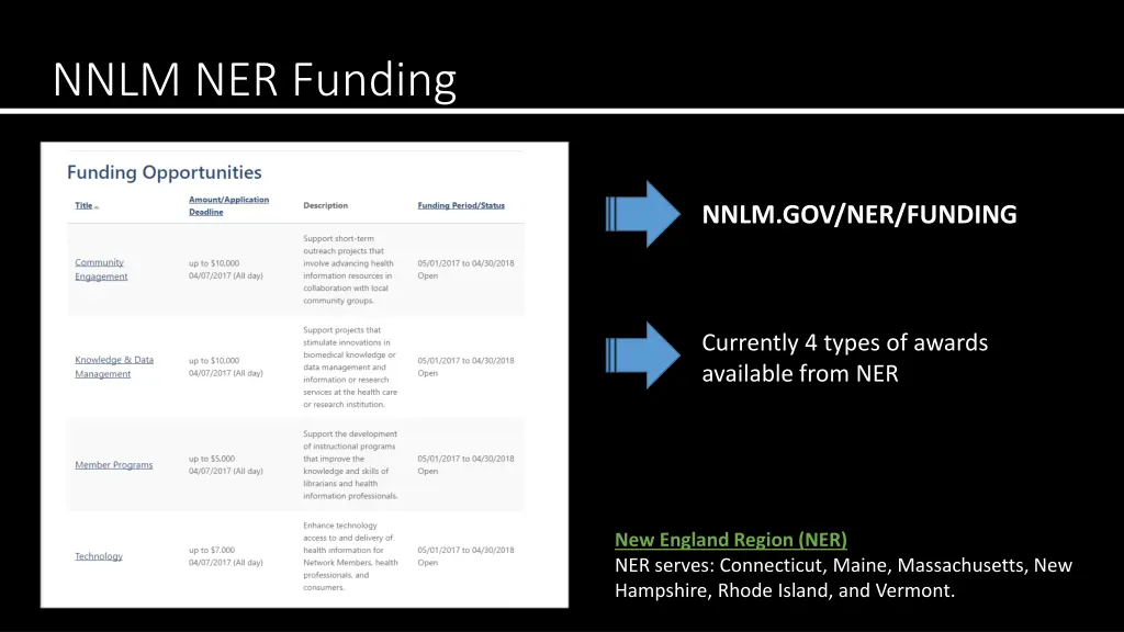 nnlm ner funding