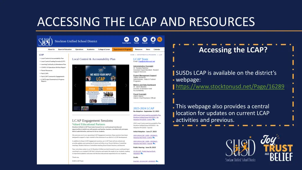 accessing the lcap and resources