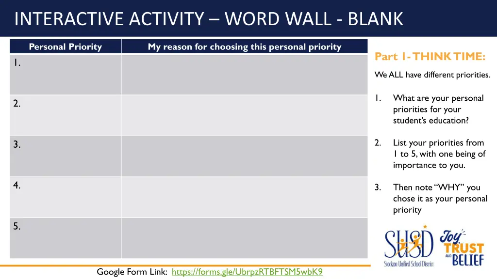 interactive activity word wall blank