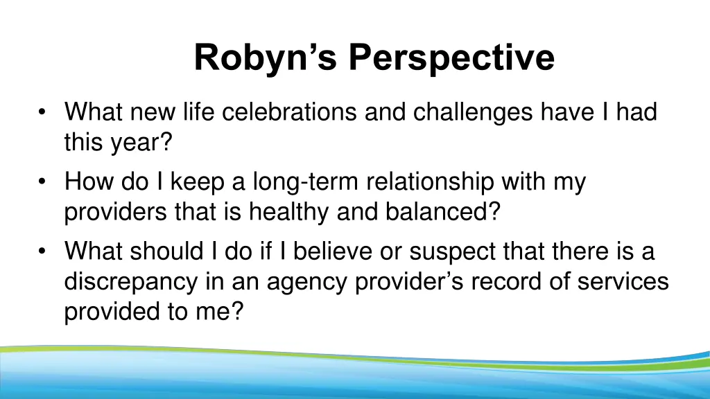 robyn s perspective