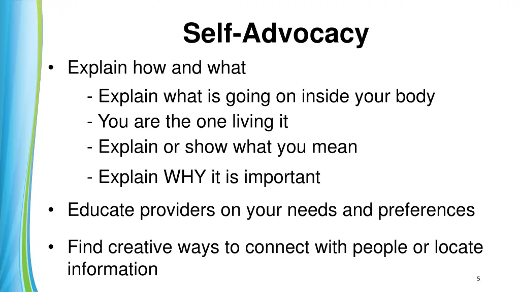self advocacy