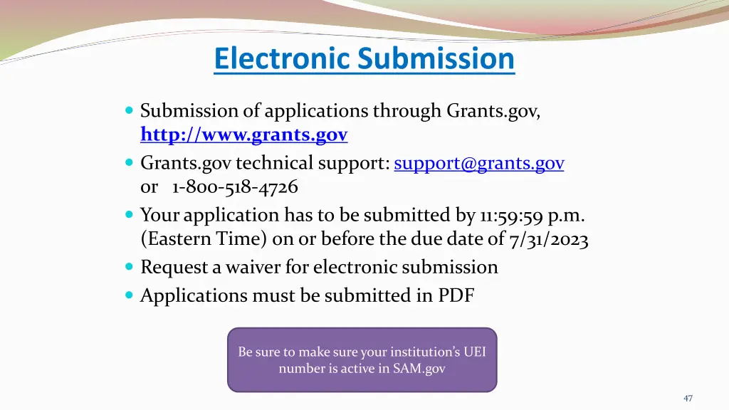 electronic submission