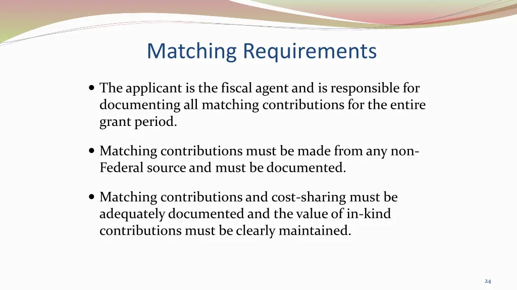 matching requirements
