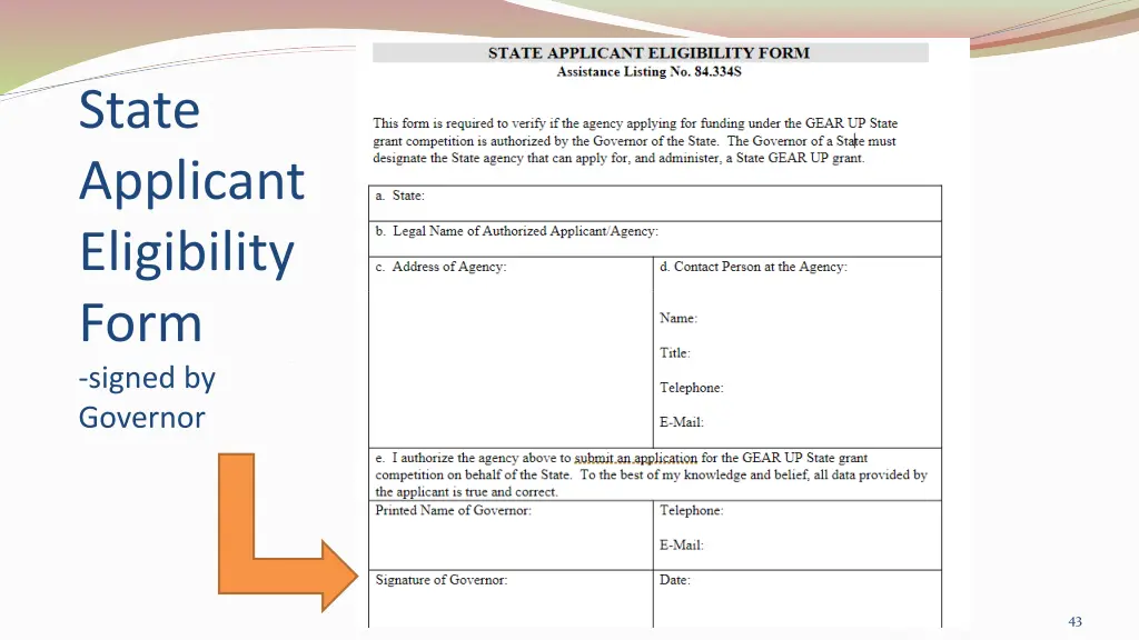 state applicant eligibility form signed