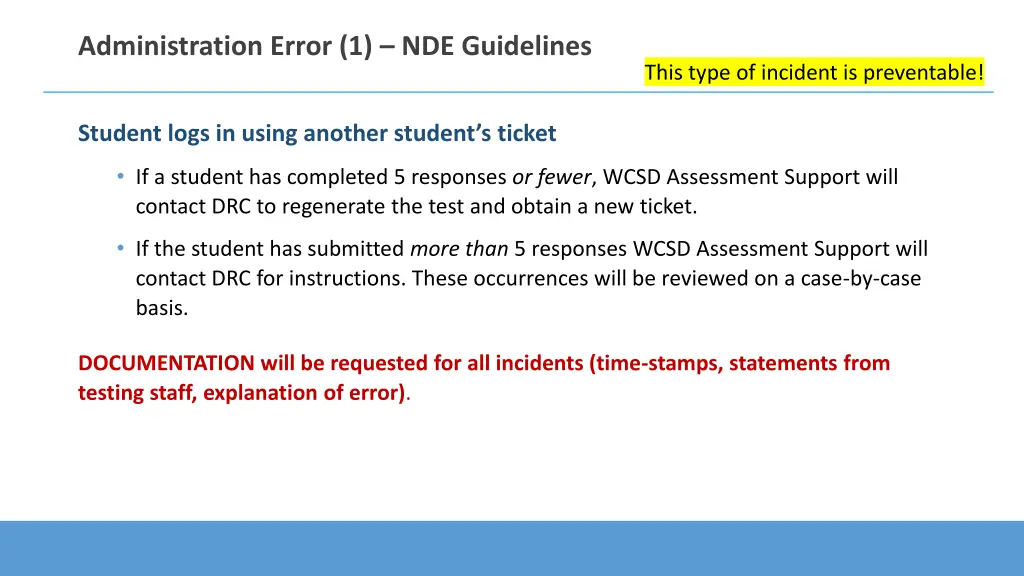 administration error 1 nde guidelines