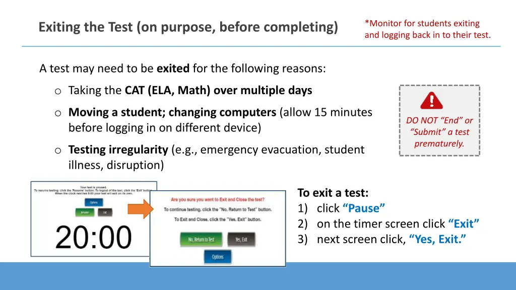 monitor for students exiting and logging back