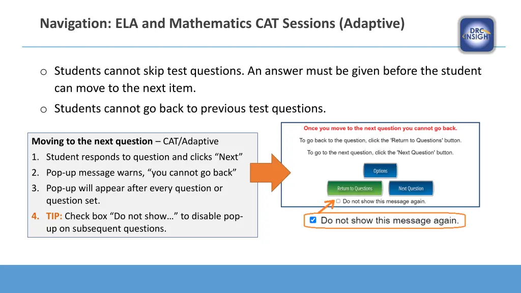 navigation ela and mathematics cat sessions