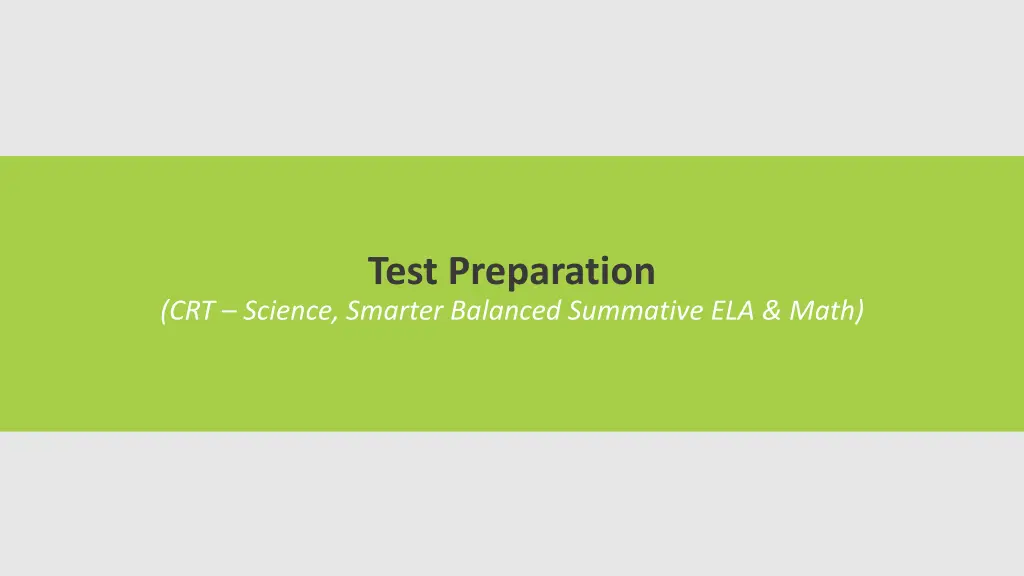 test preparation