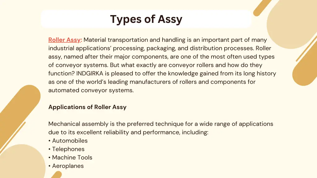 types of assy