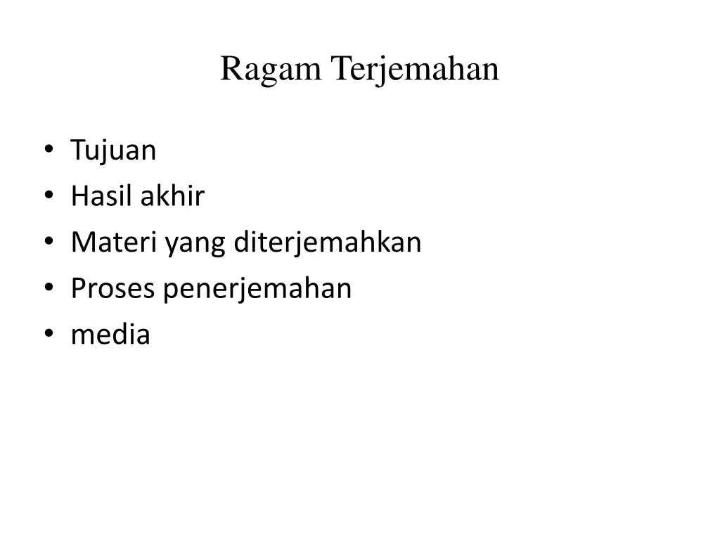 ragam terjemahan