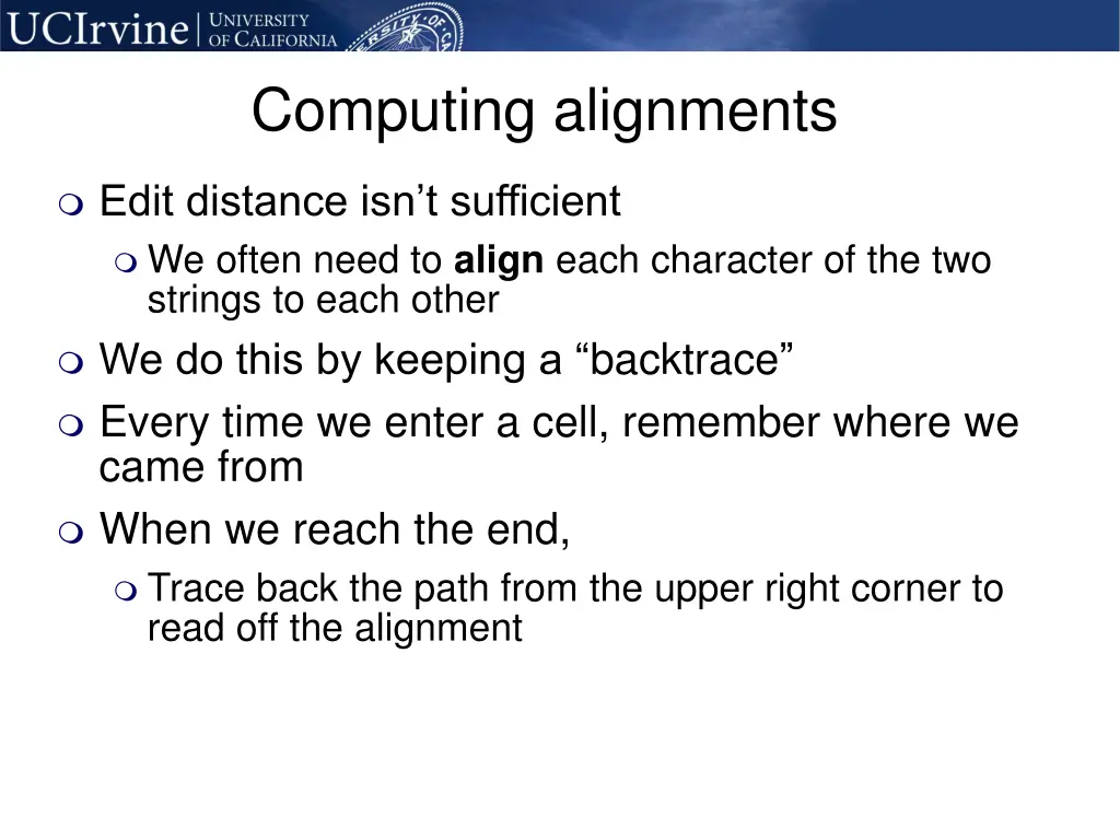 computing alignments
