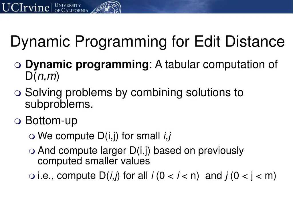 dynamic programming for edit distance