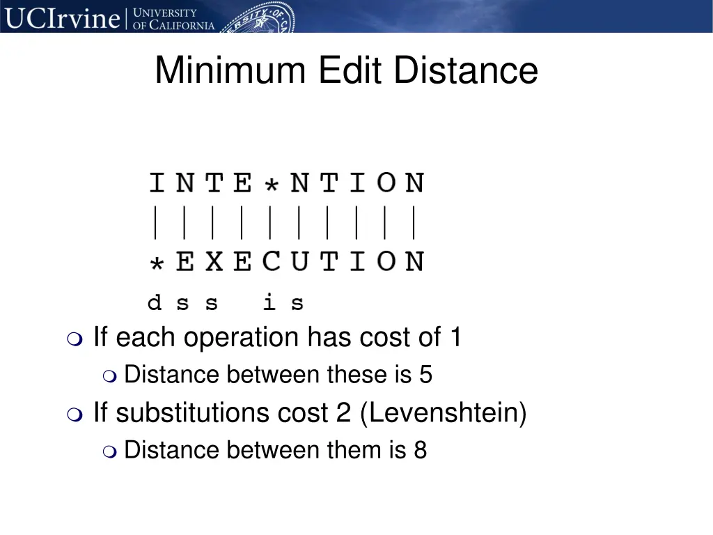 minimum edit distance 1