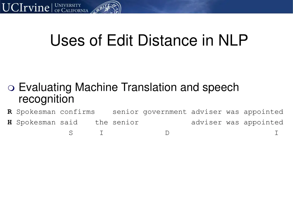uses of edit distance in nlp