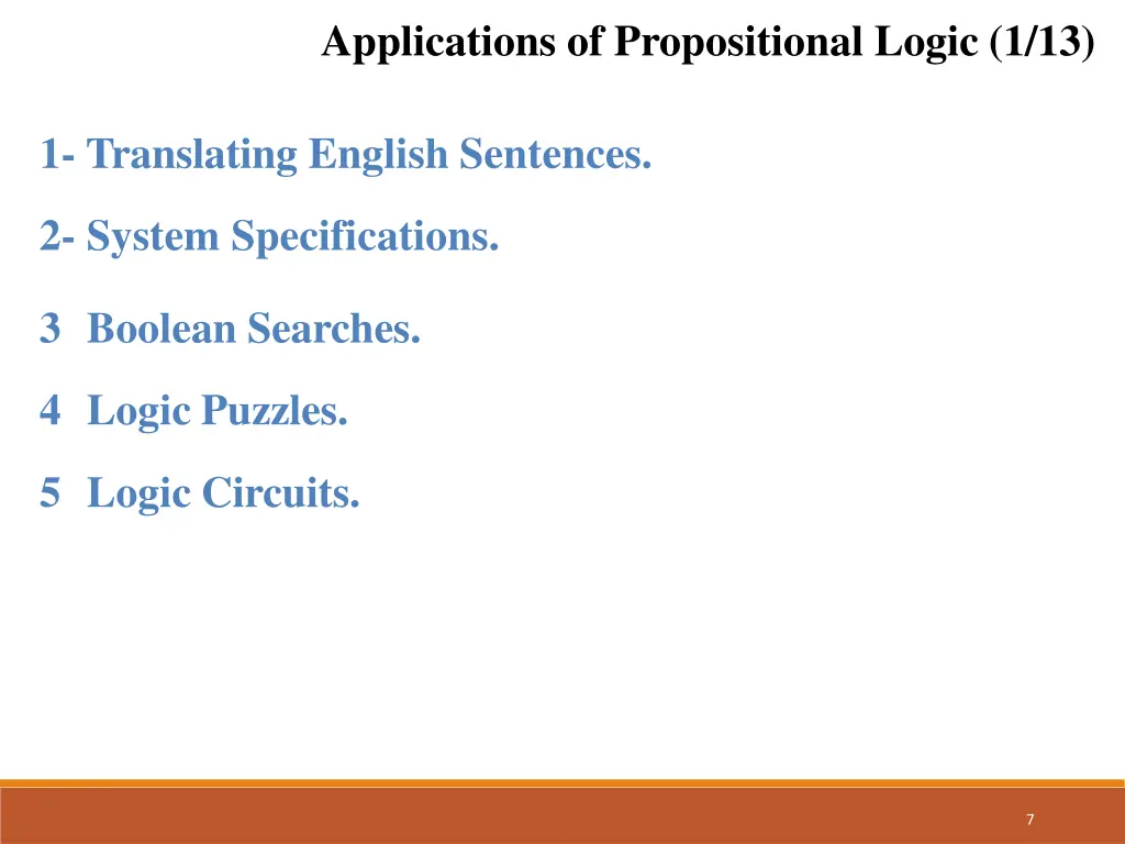 applications of propositional logic 1 13