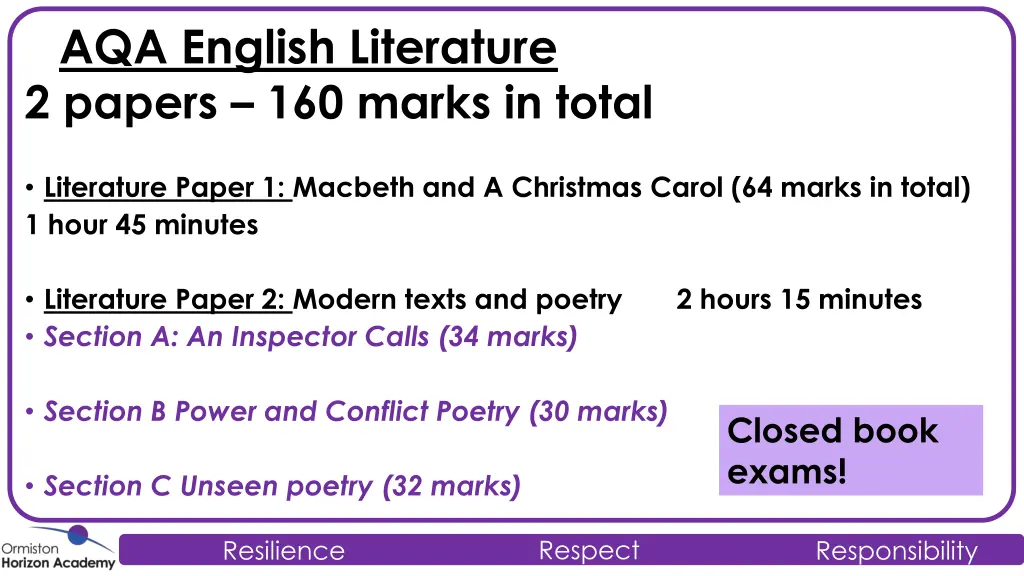 aqa english literature 2 papers 160 marks in total