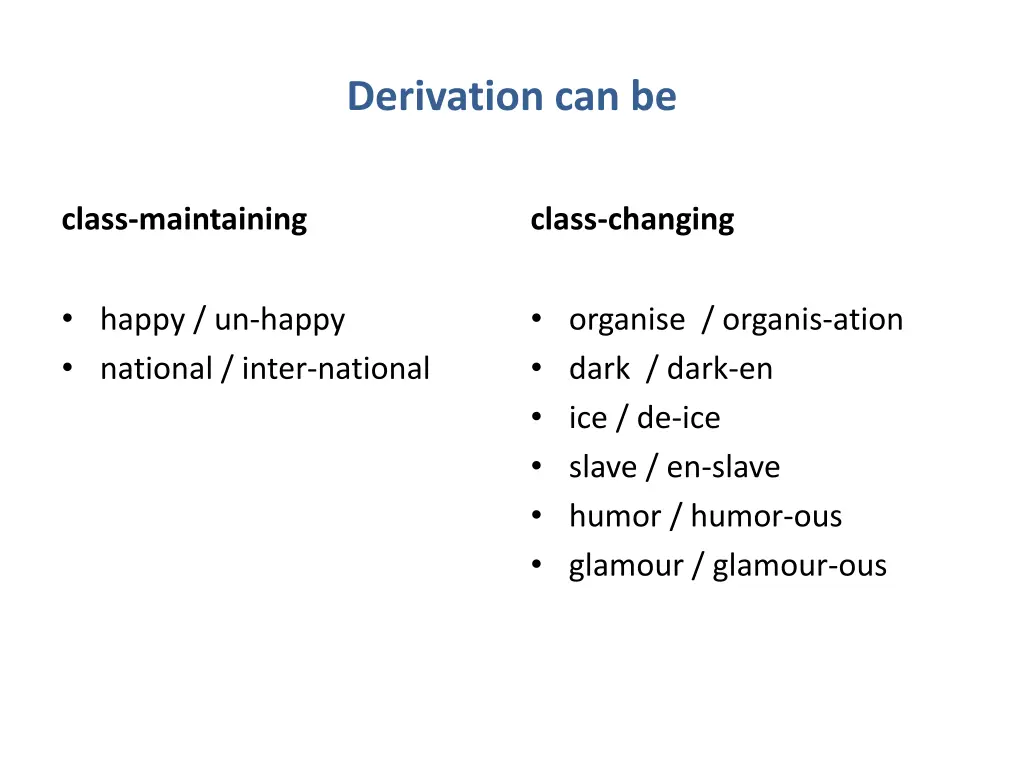 derivation can be