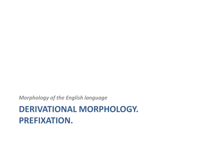 morphology of the english language