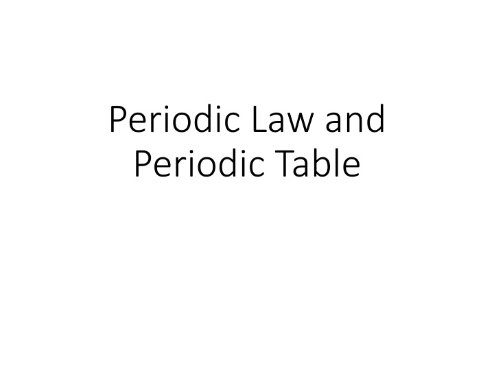 periodic law and periodic table