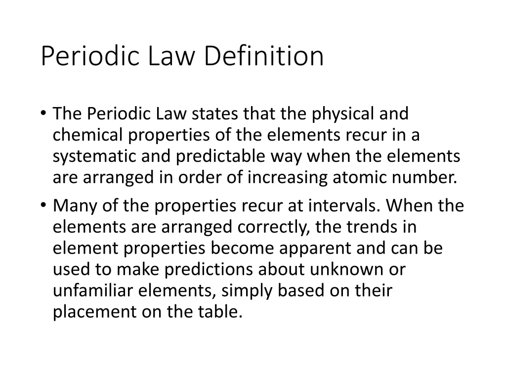 periodic law definition