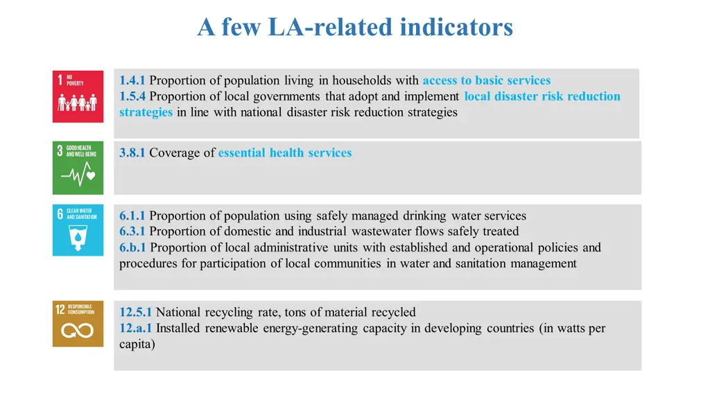 a few la related indicators