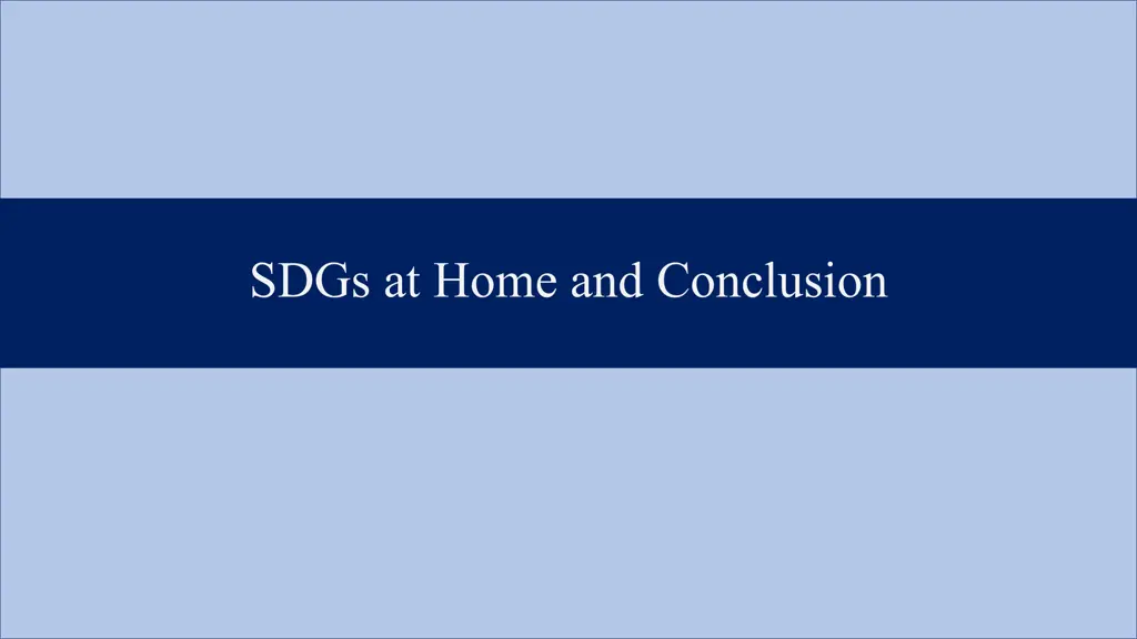 sdgs at home and conclusion