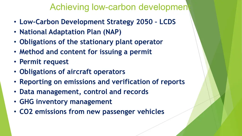 achieving low carbon development