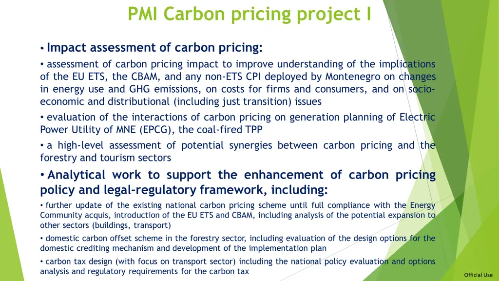 pmi carbon pricing project i