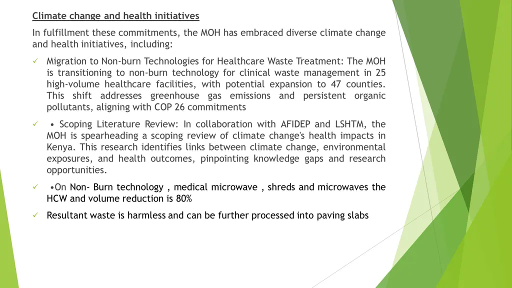 climate change and health initiatives