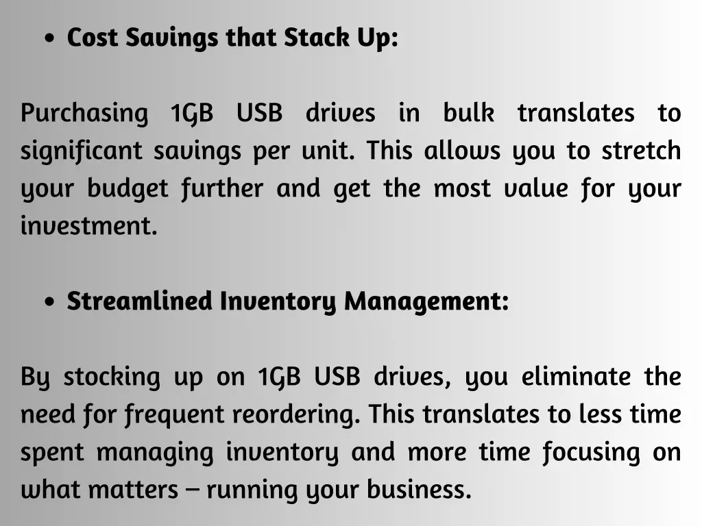 cost savings that stack up