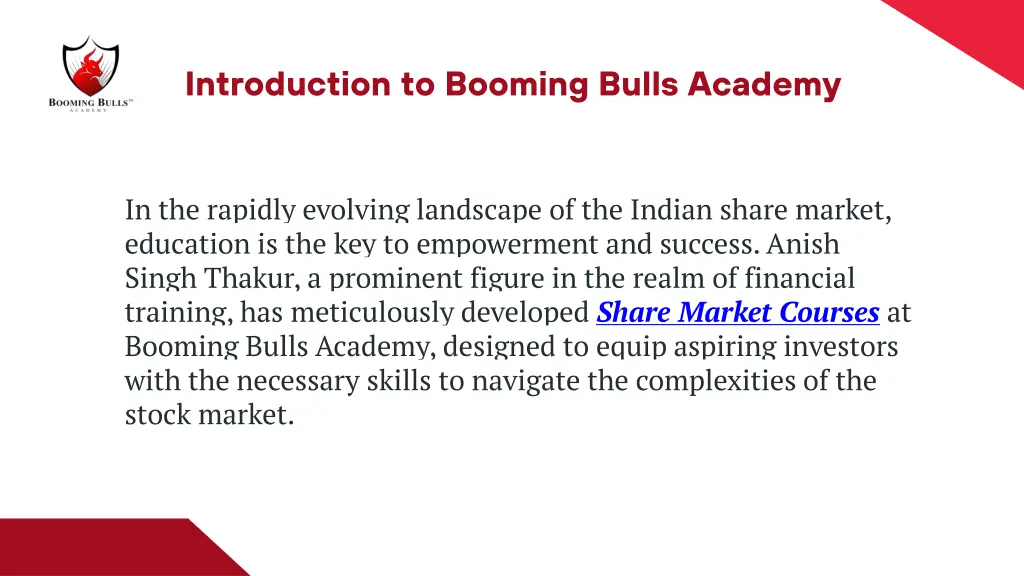 introduction to booming bulls academy