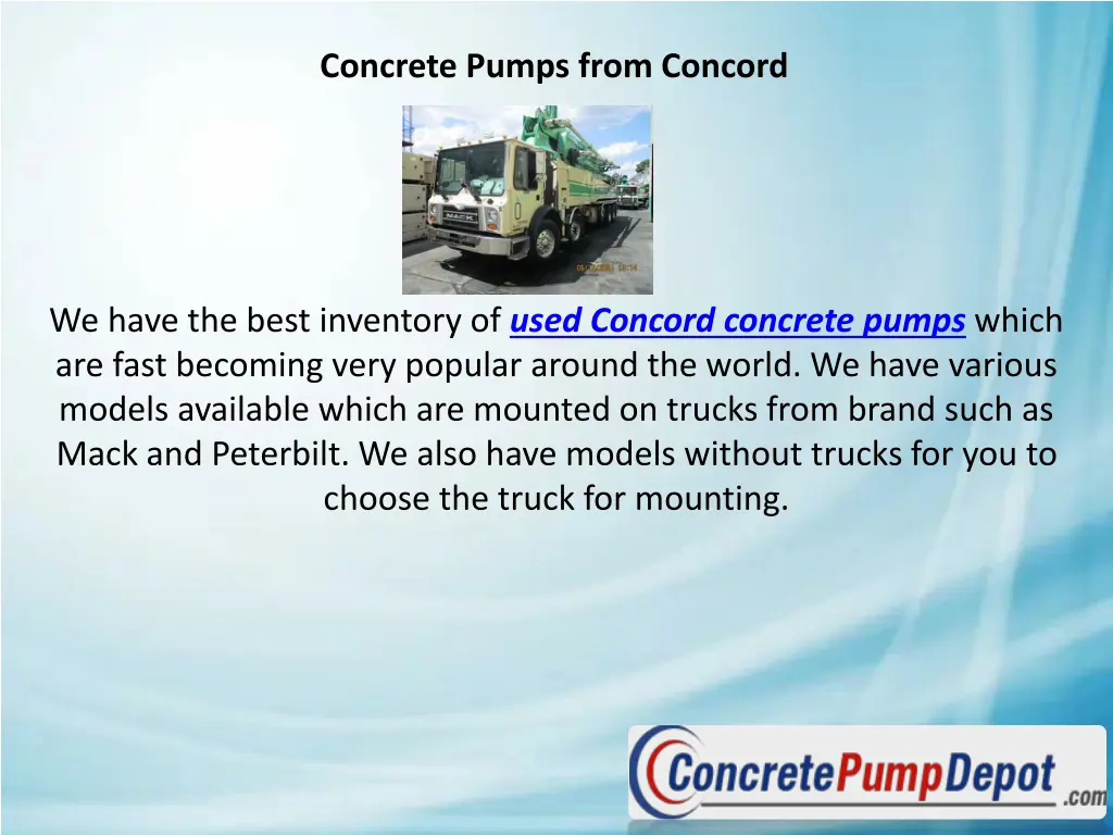 concrete pumps from concord