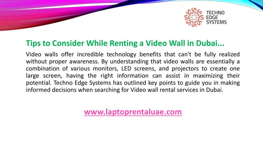 tips to consider while renting a video wall