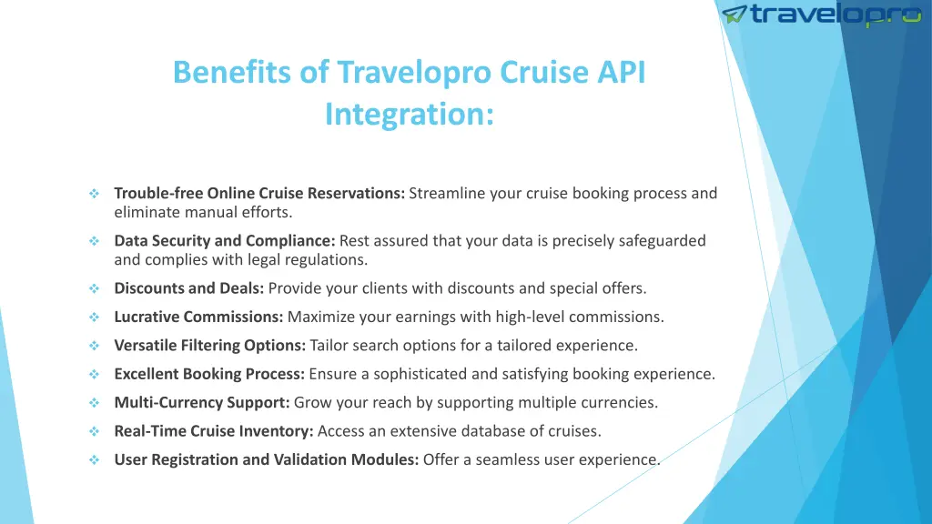 benefits of travelopro cruise api integration