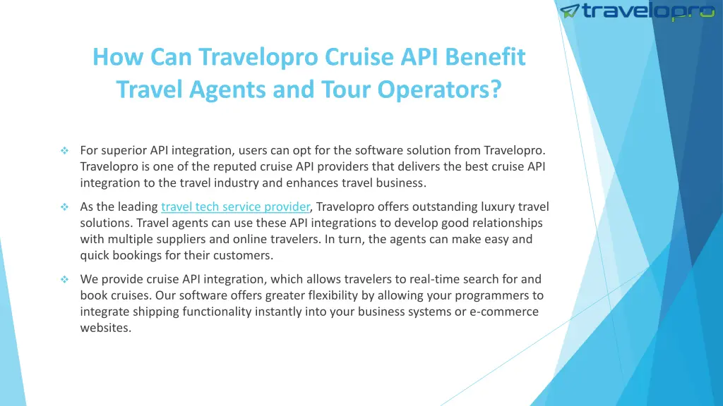 how can travelopro cruise api benefit travel