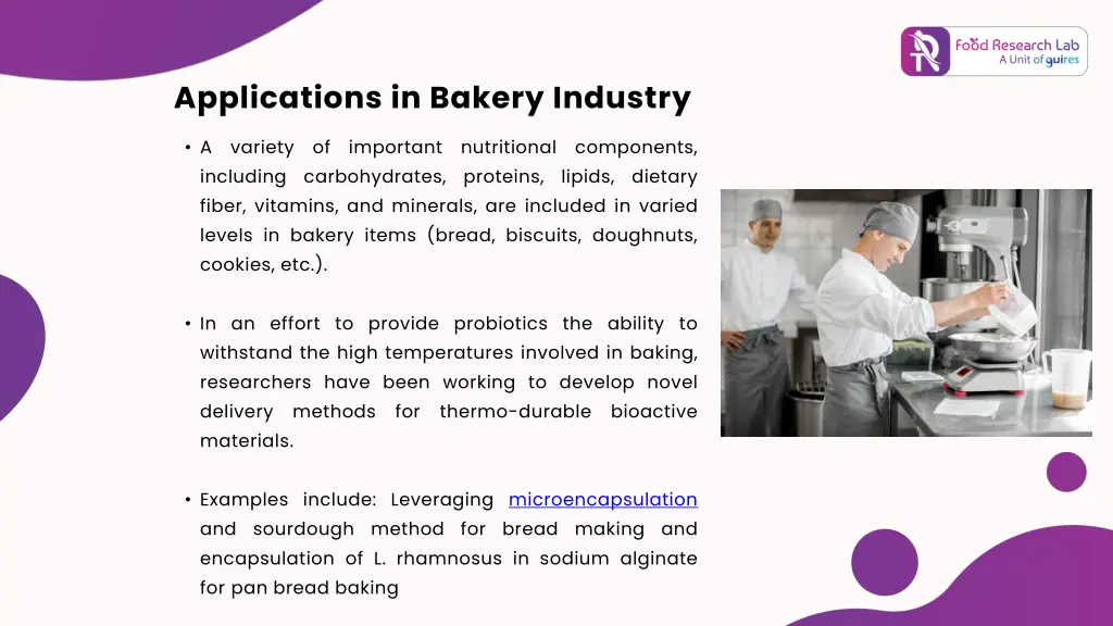 applications in bakery industry