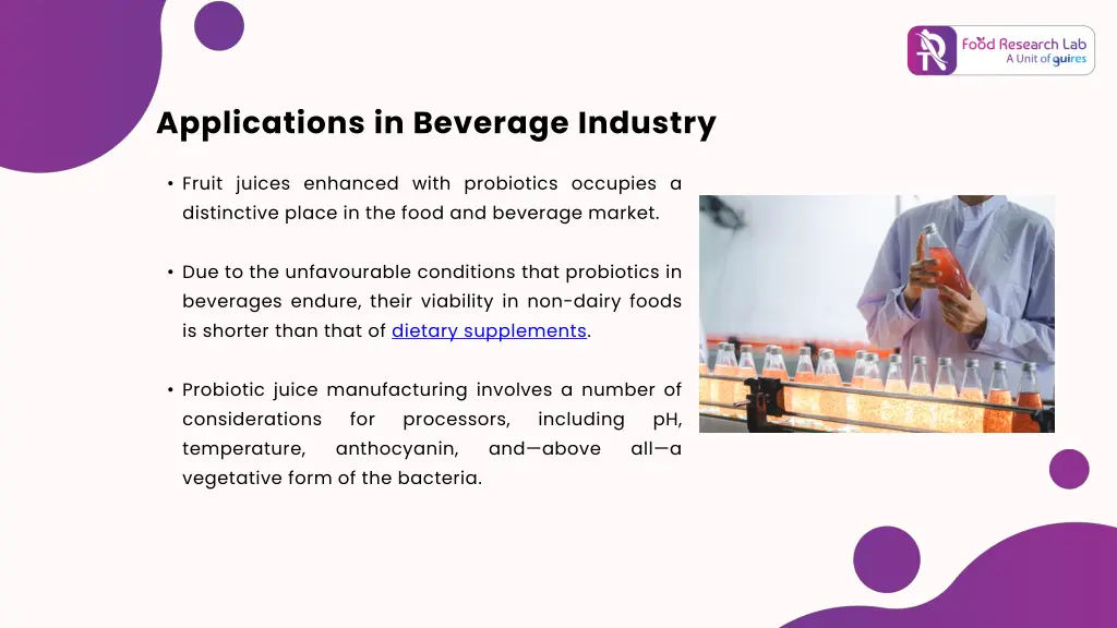 applications in beverage industry