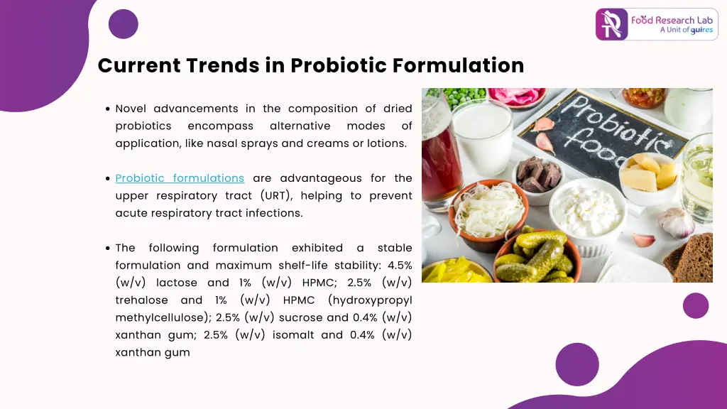 current trends in probiotic formulation