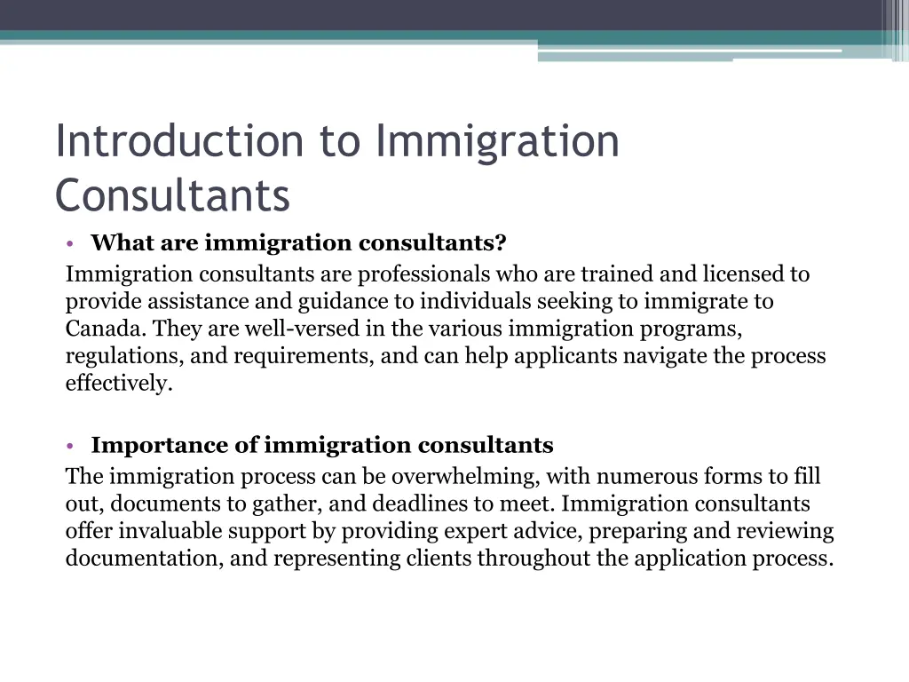 introduction to immigration consultants what