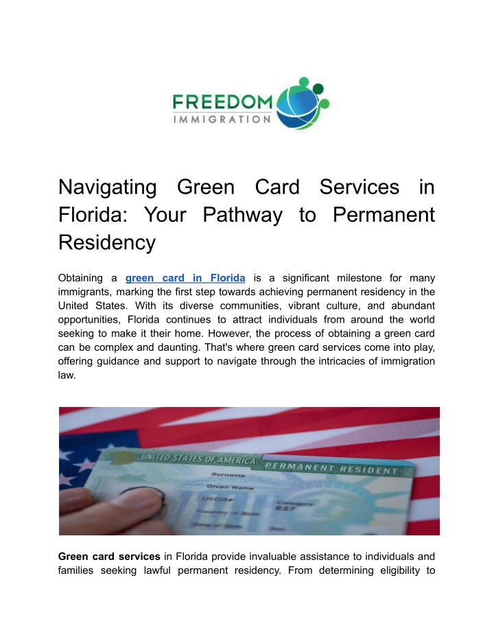 navigating florida your pathway to permanent