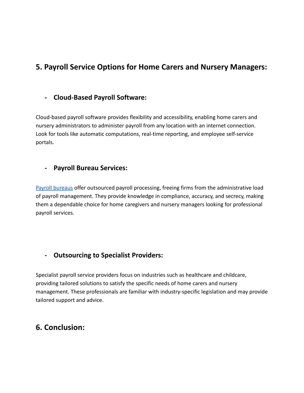 5 payroll service options for home carers