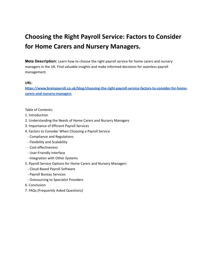 choosing the right payroll service factors