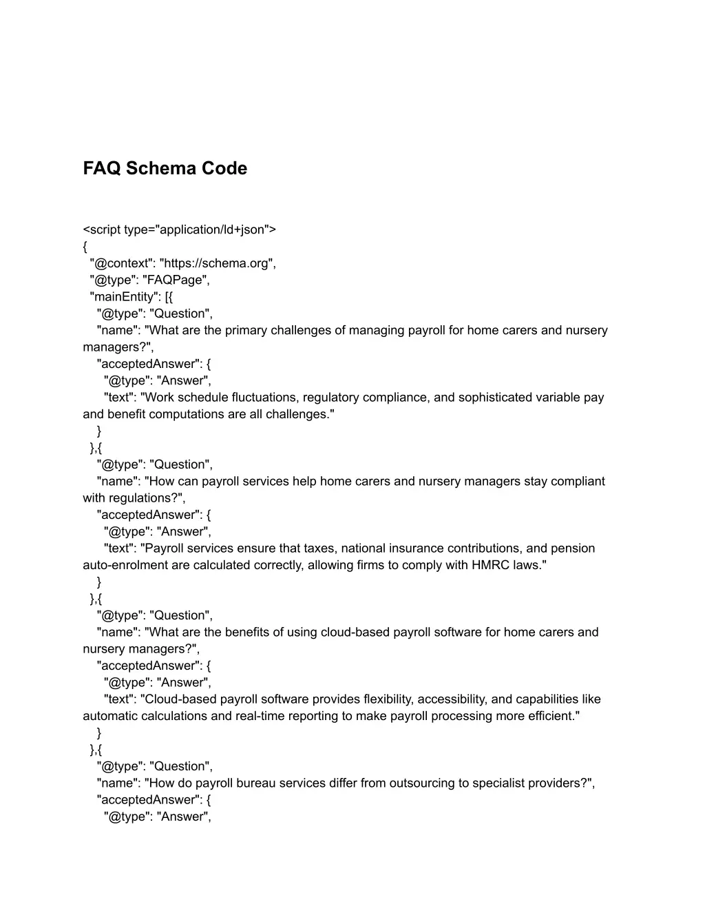 faq schema code