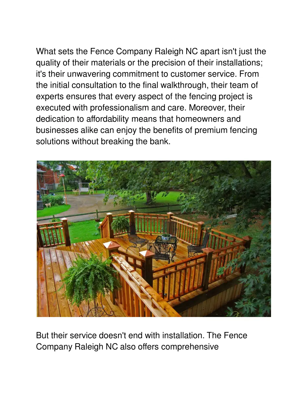 what sets the fence company raleigh nc apart