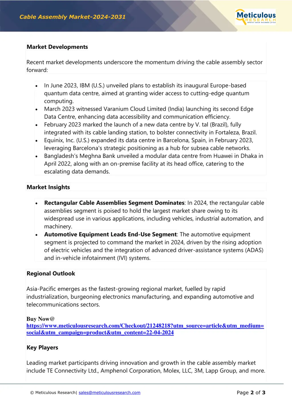 cable assembly market 2024 2031 1