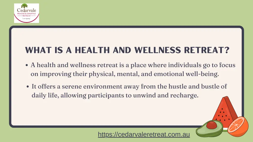 what is a health and wellness retreat