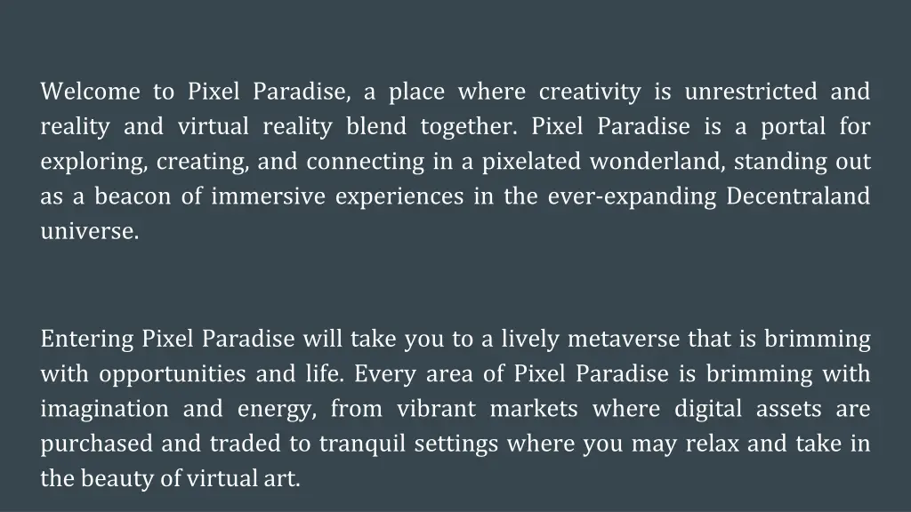 welcome to pixel paradise a place where