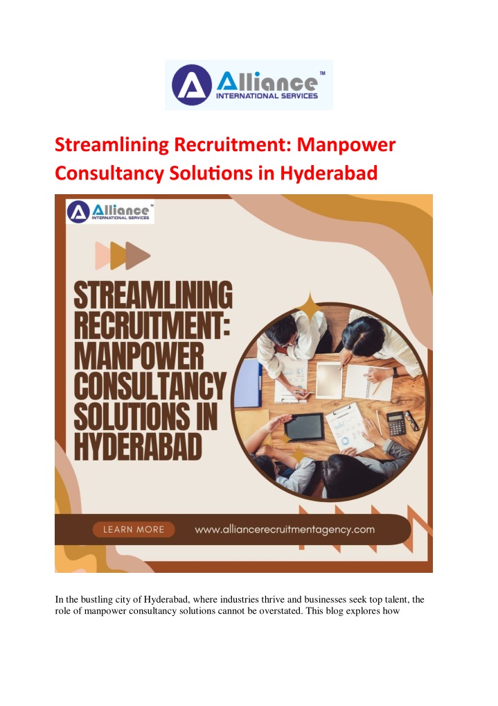 streamlining recruitment manpower consultancy