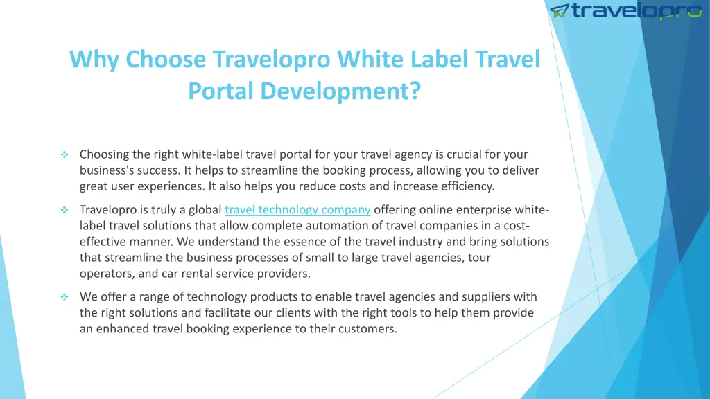 why choose travelopro white label travel portal