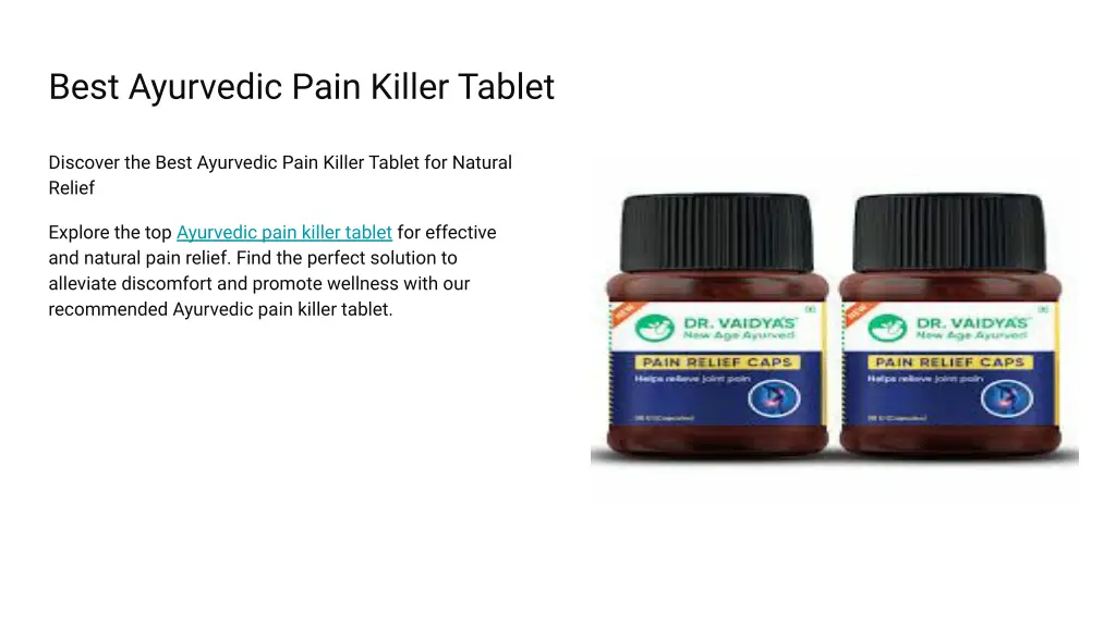 best ayurvedic pain killer tablet